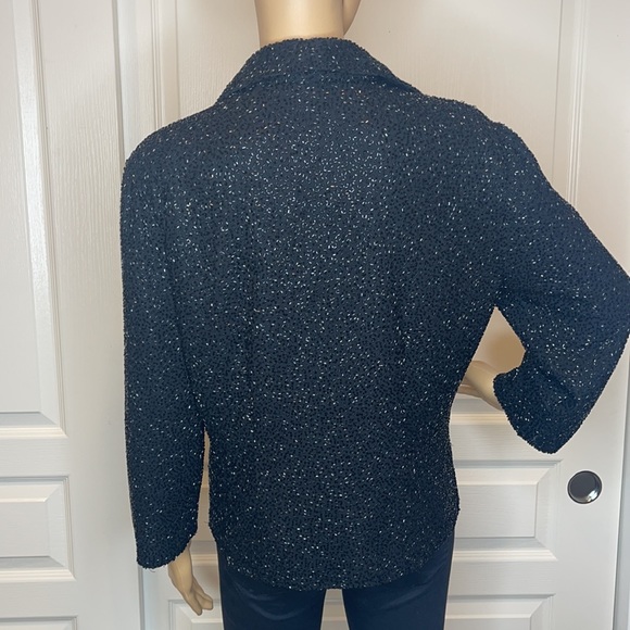 JKara New York Black Beaded Jacket/Top Size L - Picture 4 of 11